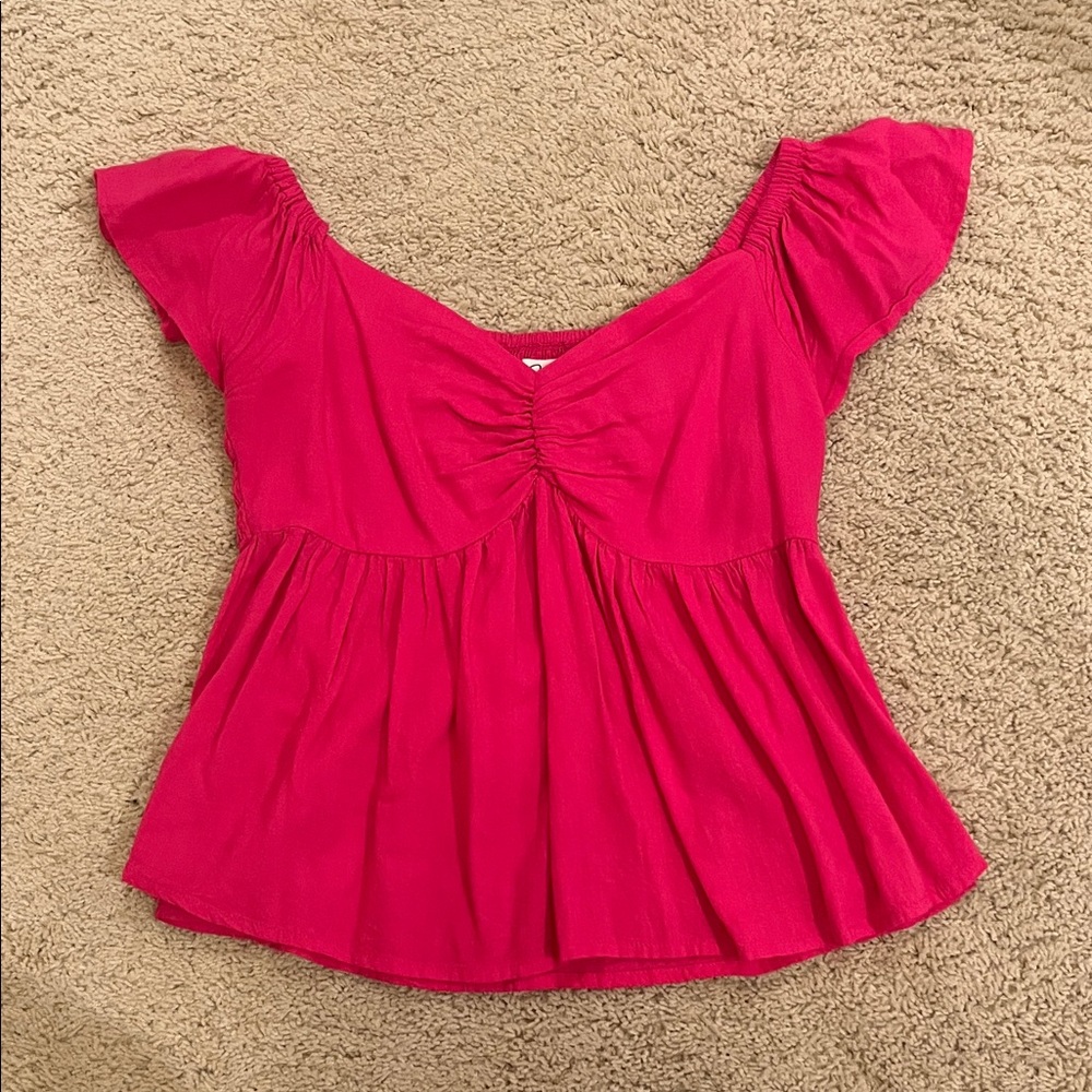 Pink Sweetheart Neckline Top